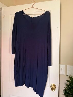 Navy Long Sleeve Tunic Dress - Women